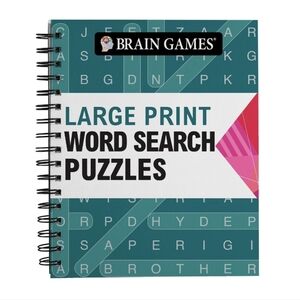 Word Search - Brain Games Large Print Word Search Puzzles - Spiral Bound
